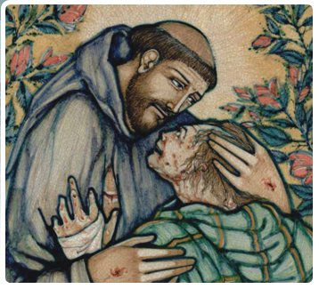 St Francis and Leper
